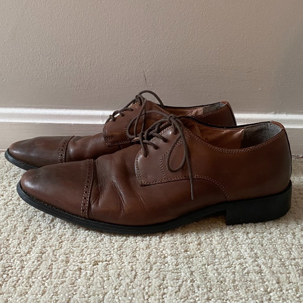 Joseph Abboud Brown Leather Dress Shoes